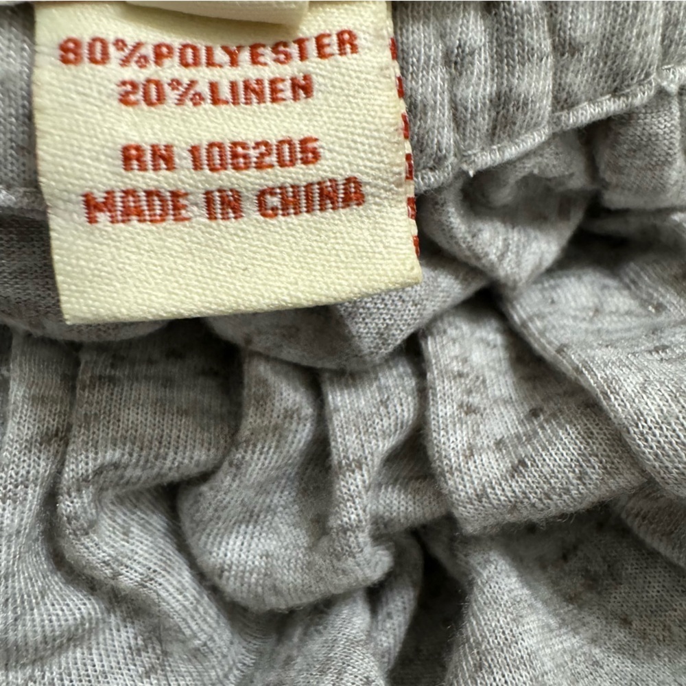 Sundance Peasant Top‎ Blouse Sz M Gray Sweet Serenade Neutral Linen Blend - Picture 6 of 7